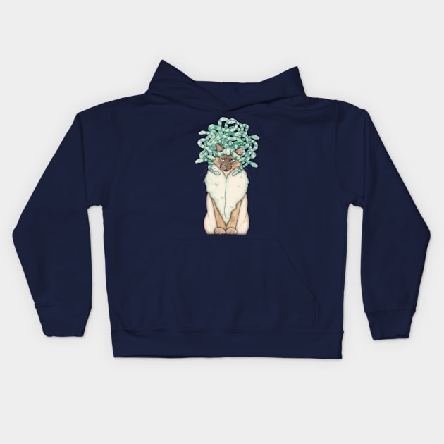 Medusa Cat Kids Hoodie by Timone